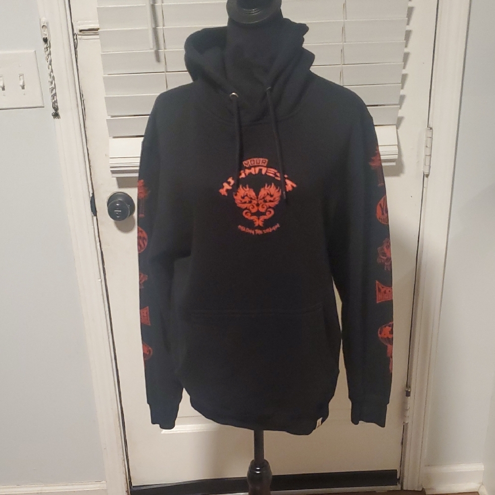 Your Highness Black and Red Graphic Hoodie